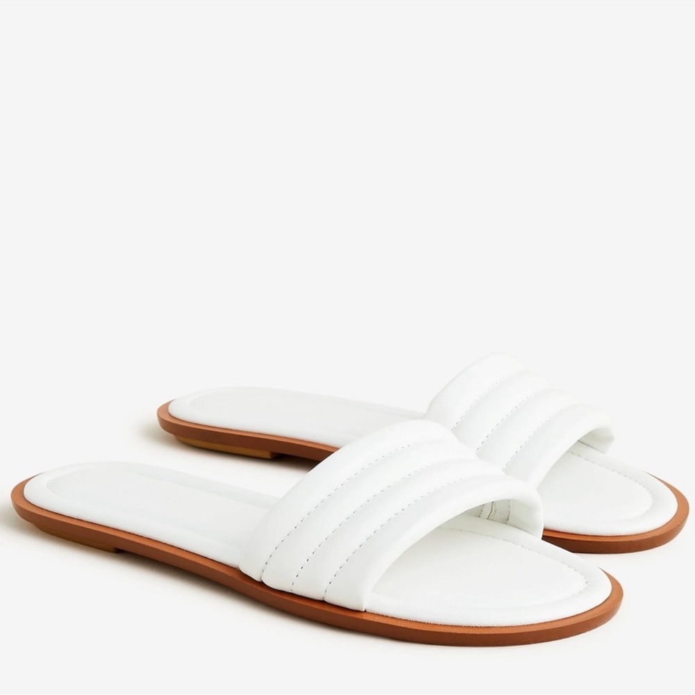 J.Crew Sorrento padded slides in leather size 10